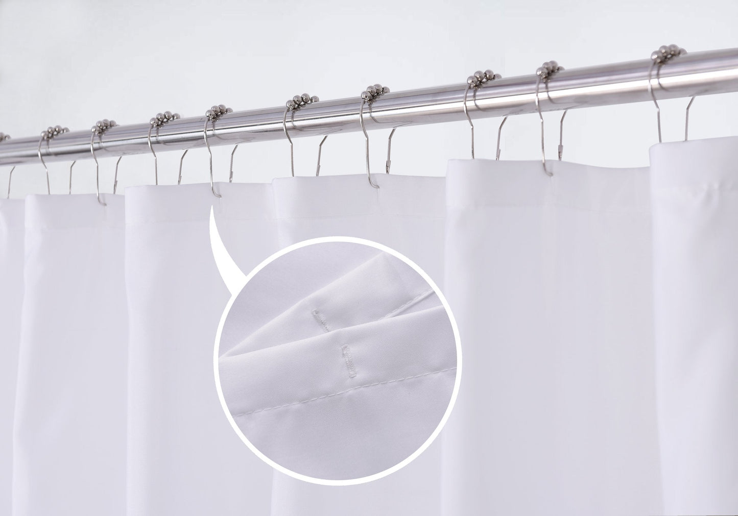 N&Y HOME Shower Curtain Liner Solid White with Magnets, Hotel Quality, Machine Washable,70 x 72 inches for Bathroom, Polyester Blend, 70"x72"
