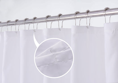 N&Y HOME Shower Curtain Liner Solid White with Magnets, Hotel Quality, Machine Washable,70 x 72 inches for Bathroom, Polyester Blend, 70"x72"