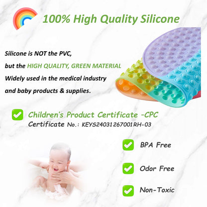 Joiyota Baby & Toddler Bath Mat for Tub，Silicone Non Slip Bathtub Mat for Kids with 27 x 15 Inches for Storage