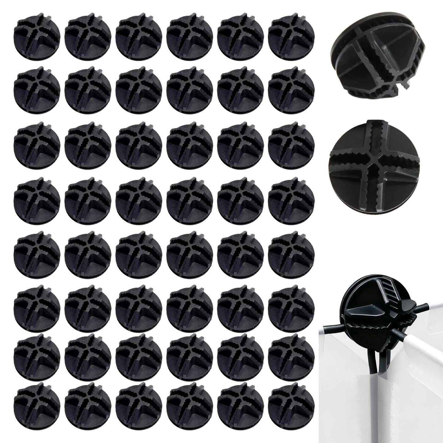 50Pcs Wire Cube Connectors White Plastic Grid Cube Modular Storage Cube Connectors Interlocking Connector C&C Grid Connectors for Modular Closet