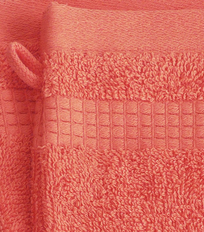 Le linge de Jules Set of 2 Washcloths – 100% Cotton – 450 g/m² – Coral