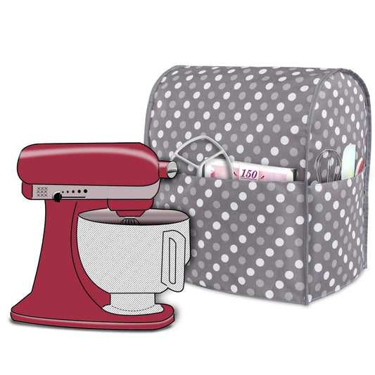 Luxja Dust Cover for KitchenAid Pastry Processor and Additional Accessories (Suitable for 4.3 Litre and 4.8 Litre KitchenAid Dough Processor), Grey