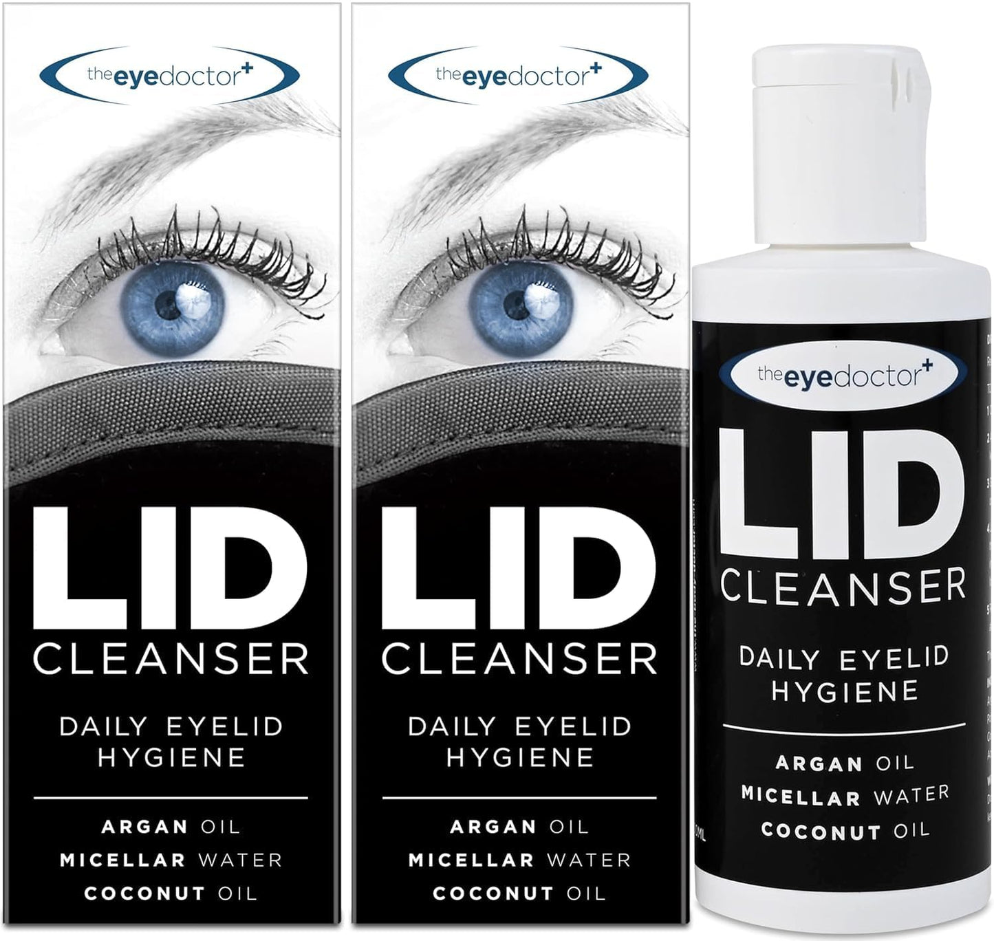 The Eye Doctor Lid Cleanser Twin Pack ? Eyelid Cleanser to remove debris and make up from eyelids ? Suitable for sensitive eyes ? Contains Argan Oil