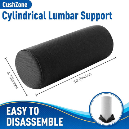 Lotusland Lumbar Roll Pillow for Lower Back Pain Relief – Memory Foam Lumbar Support Pillow with Washable Cover & Elastic Strap