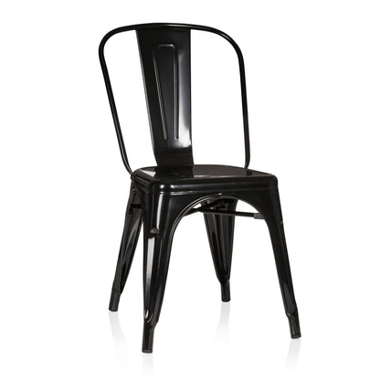hjh OFFICE 645020 Chair VANTAGGIO COMFORT metallic black stackable sturdy