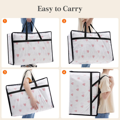 Lifewit 4 Pack Clear Storage Bags, 60L Plastic Clothes Storage Bags