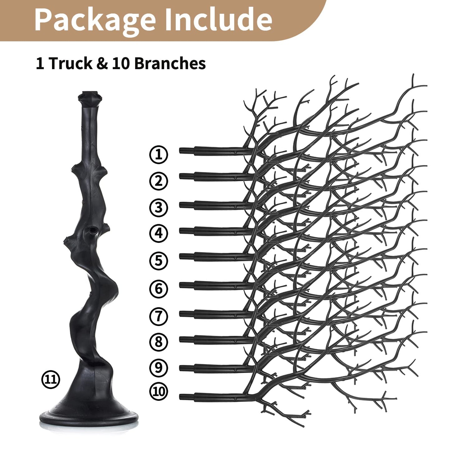 NUPTIO Halloween Tree Twig Black: 75cm Artificial Table Trees Xmas Christmas Easter Decoration Fake Tabletop Branch for Window Bedroom Holiday Party