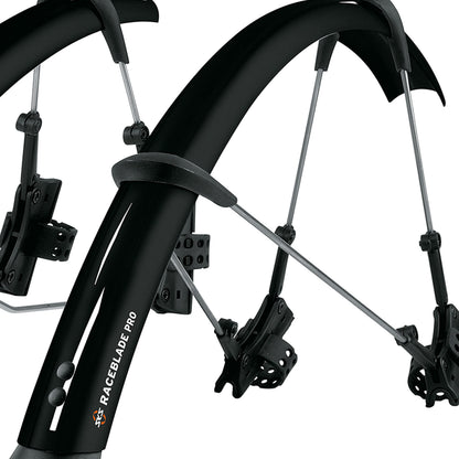 SKS GERMANY RACEBLADE PRO XL mudguard set, ideal for road bikes (super-light bike accessory with extra-long spoiler, quick-release fastening, incl.