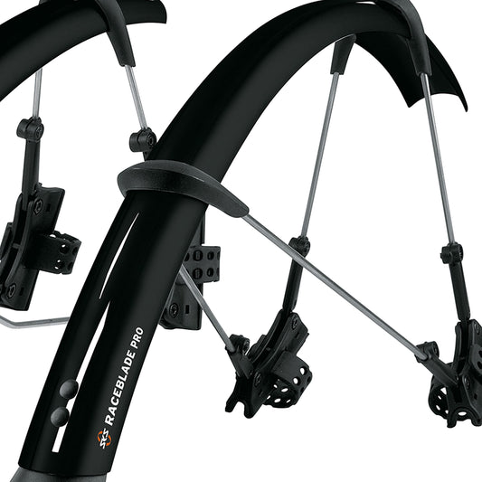 SKS GERMANY RACEBLADE PRO XL mudguard set, ideal for road bikes (super-light bike accessory with extra-long spoiler, quick-release fastening, incl.