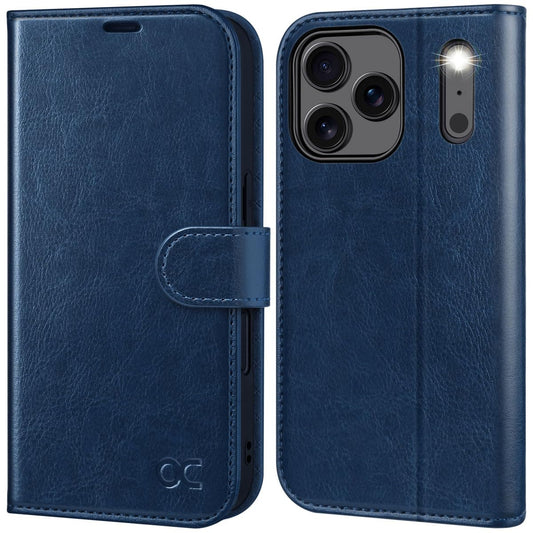 OCASE for iPhone 17 Pro Case, PU Leather Wallet, Magnetic Flip Folio Cover with RFID Blocking, Card Holders, Shockproof TPU, and Kickstand for 6.3