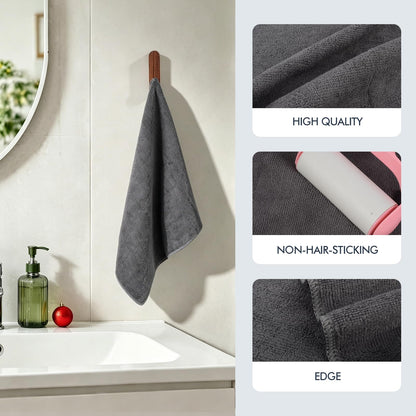 VIVOTE Microfiber Hand Towels with Hanging Loop Grey Bathroom Hand Towel