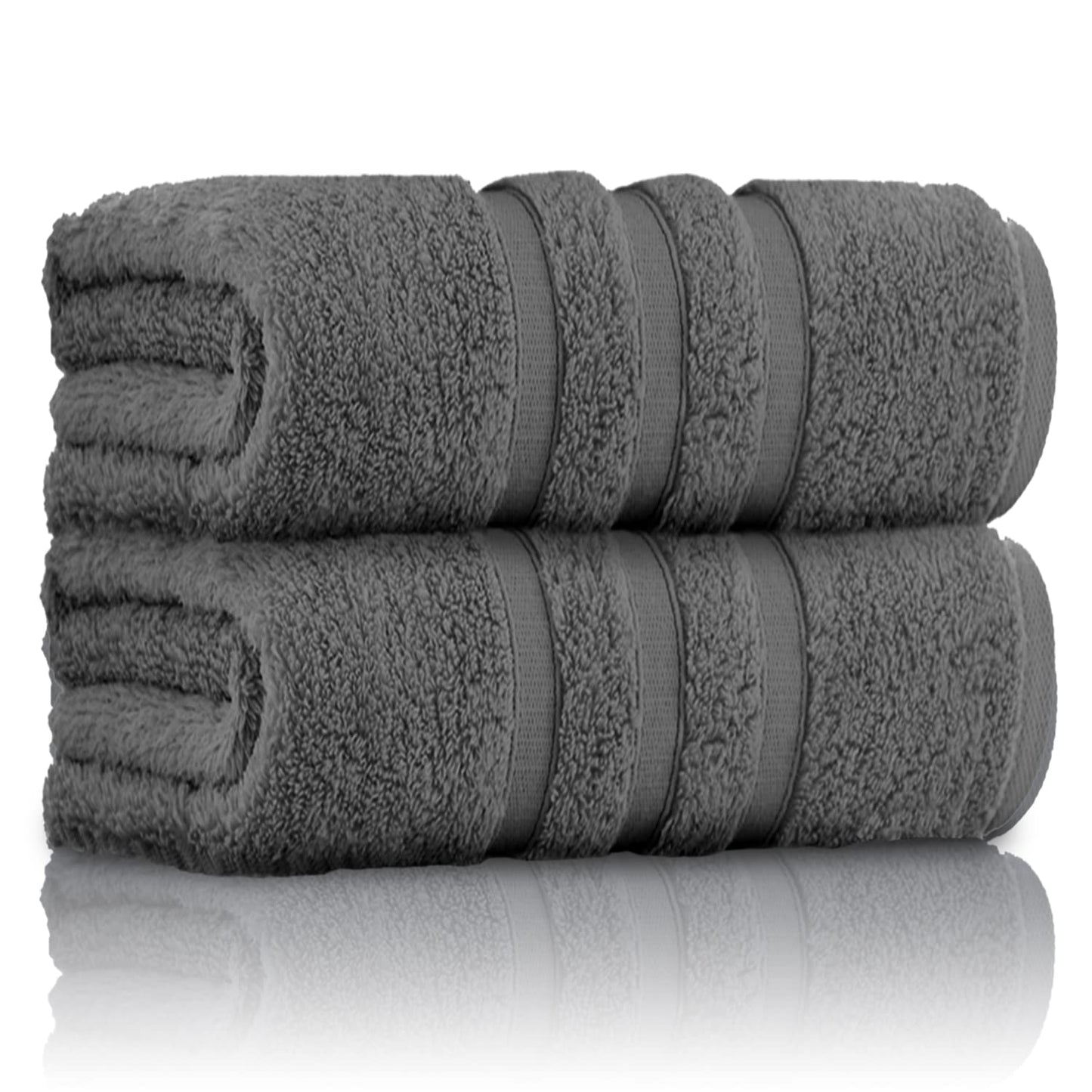 GC GAVENO CAVAILIA 100% Ringspun Cotton Bath Towels, Luxury 550 GSM Zero Twist Towel Sheets, Charcoal, 80x140 Bath Sheet