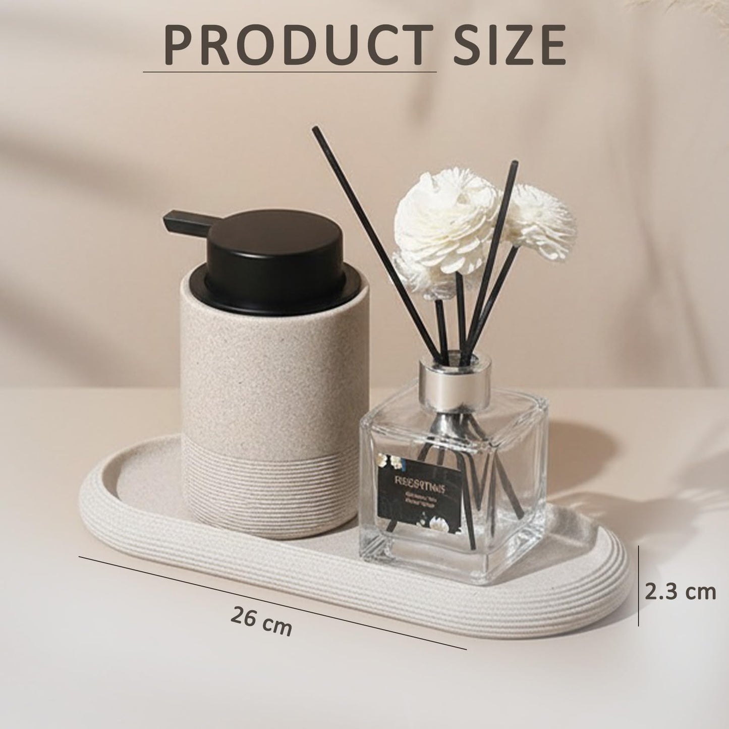 Blissilk Resin Vanity Tray, 26 x 11 x 2.3 cm Non Slip Bathroom Tray, Countertop Organizer for Perfume, Cosmetics, & Jewelry