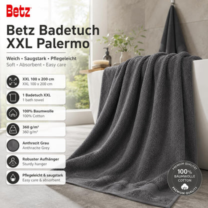 Betz XXL Bath Towel PALERMO 100% Cotton Size 100x200 cm color anthracite