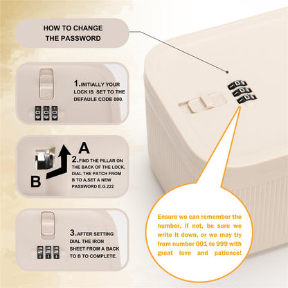 Sightday Lockable Storage Box,Medicine Storage Box,Fridge Lock Box For Kitchen/Home/School/Fridge/Personal/Travel/Office/Cell Phone(Beige)