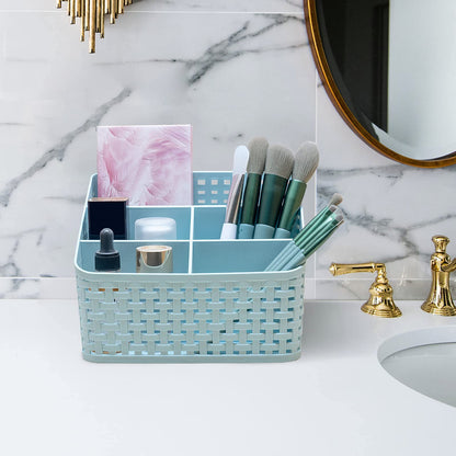Fai Top 5 Grid Plastic Storage Basket Blue