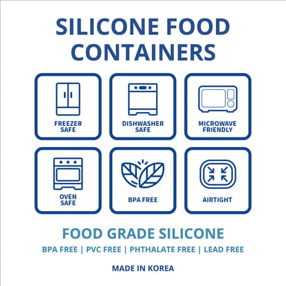 BLUE GINKGO Large Silicone Container - Large Silicone Food Storage Container with Lid | BPA Free, Airtight, Dishwasher and Freezer Safe (47oz) - Pink