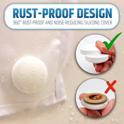 Powerful Anti-Billowing Magnetic Shower Curtain Weights for Splash-Free Bath Experience - 360° Silicone Wrapped - Will Never Rust