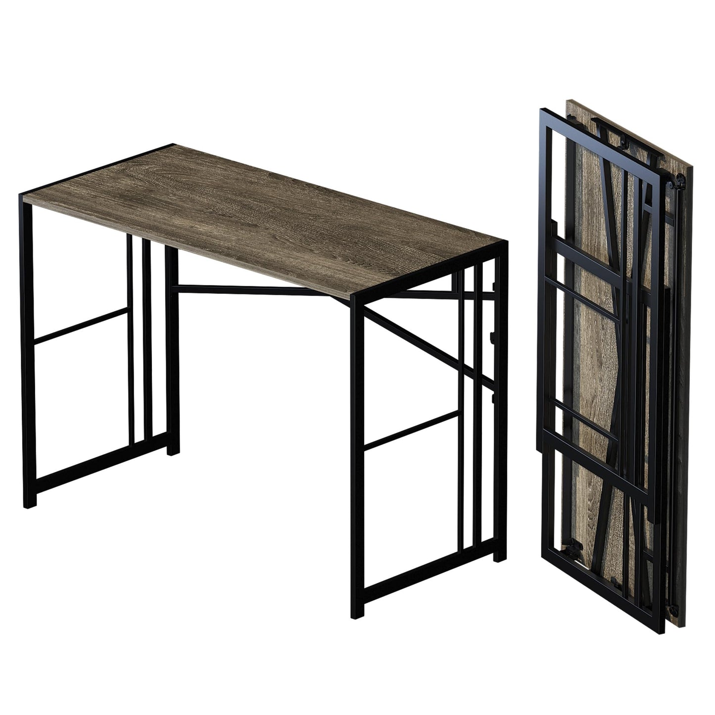 Lutown-Teen 103 cm Folding Desk No Assembly Required, Black Oak