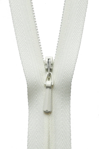 YKK Concealed Zip, Ivory, 20 cm Length