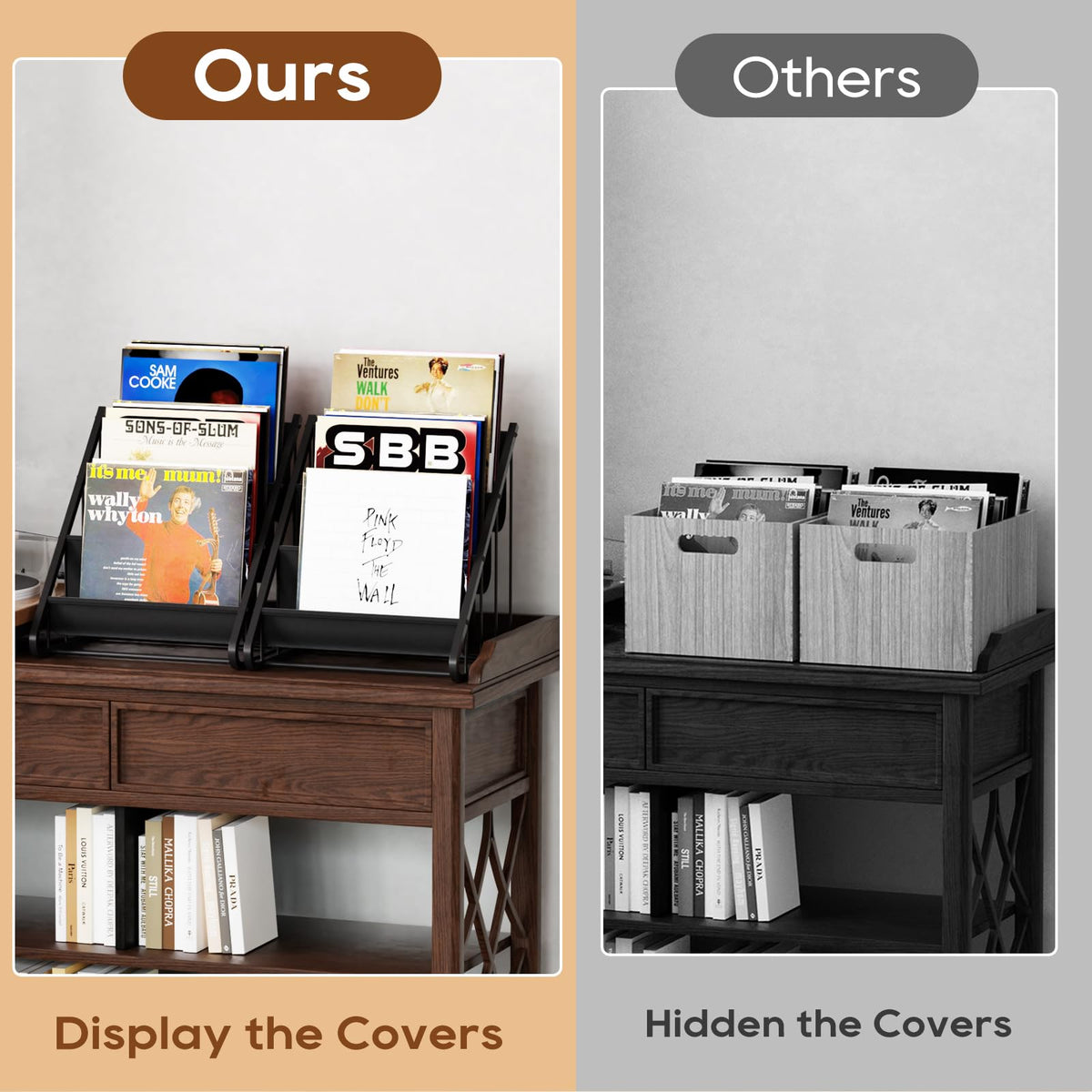 Vinyl Record Storage 3 Levels,Vinyl record stand,shelving for vinyl,record player stand, Cd Rack