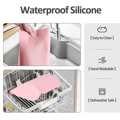 Silicone Dressing Table Mat Protector for Makeup, 40x30cm, Sakura Pink