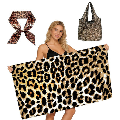 Vexthorion Leopard Quick Dry Towel 160x80CM,Lightweight Towel for Swimming