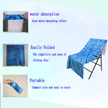 Irunfast Oversized Microfibre Beach Towel，180×80cm Sand Free Quick Dry Beach Towel for Adults Portable Travel Towel Lightweight Towel for Travel Bath