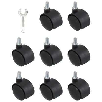 PATIKIL Office Chair Wheels Replacement 1.5", 8 Pcs Nylon Heavy Duty Office Furniture Casters Wheels with Wrench Universal Wheel for Hardwood Floor
