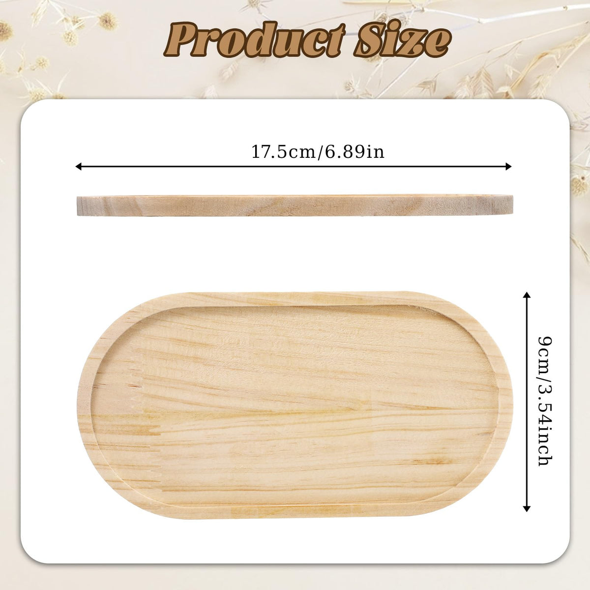 HJZHII 2Pcs Bamboo soap Dispenser Tray, Small Wooden Trays Bathroom Oval Countertop Tray Dispenser Trays Multi-Functional Countertop Organizer for