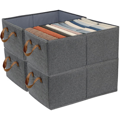 SYEXDZON Storage Baskets, 4pcs Fabric Storage Box, 47*28*20cm