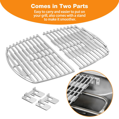onlyfire Stainless Steel Cooking Grate, Cooking Grill Grid Grate,Barbecue Grid fits Weber Q1000 Q1200 Q1400 Grills
