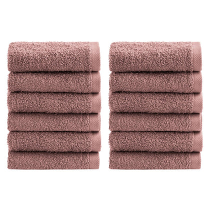 NELLA BIAGINI Minerva Bathroom Washcloths 30 x 30 cm, Set of 12, 100% Pure Terry Cotton, 420 g/m², Soft, Absorbent, Practical, Durable, Solid Colour