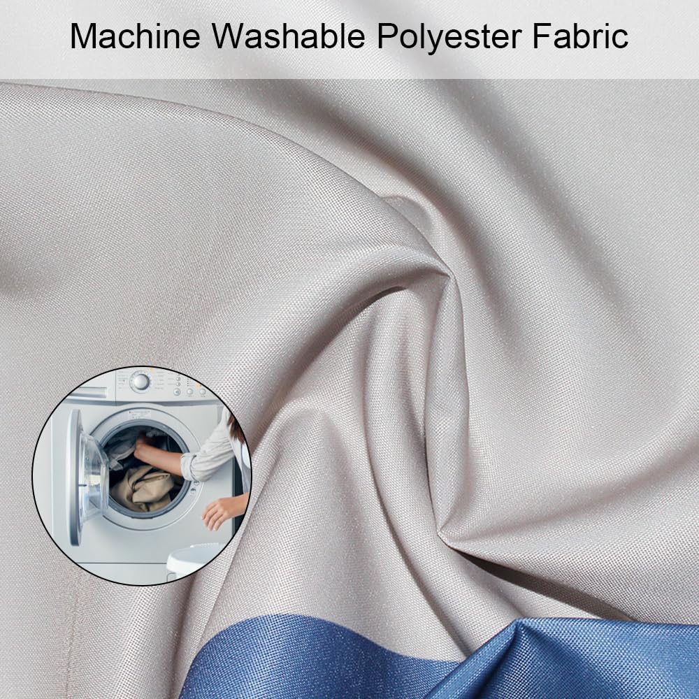 Lkw Ogechi Shower Curtain Waterproof Blue 240x200cm, Polyester Weighted Shower Curtains for Bathroom