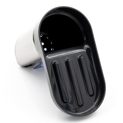 BLACK+DECKER BXSO63889GB Sink Caddy, In-Sink Design with 2 Suction Cups, Secure Ledge Tray with Storage Compartment, Stainless Steel Finish