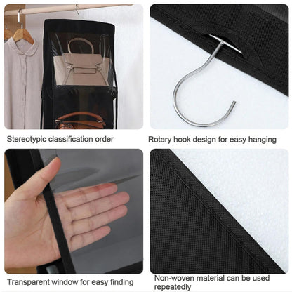 CJWLKJ 2 Pcs 10 Pockets Hanging Purse Handbag Organizer Clear Hanging Shelf Bag Collection Storage Holder Purse Bag Wardrobe Closet Space Saving