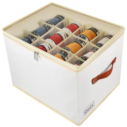 Flexible Dividers Shoe Storage Box Fabric Organiser for Wardrobe - 1 Pack