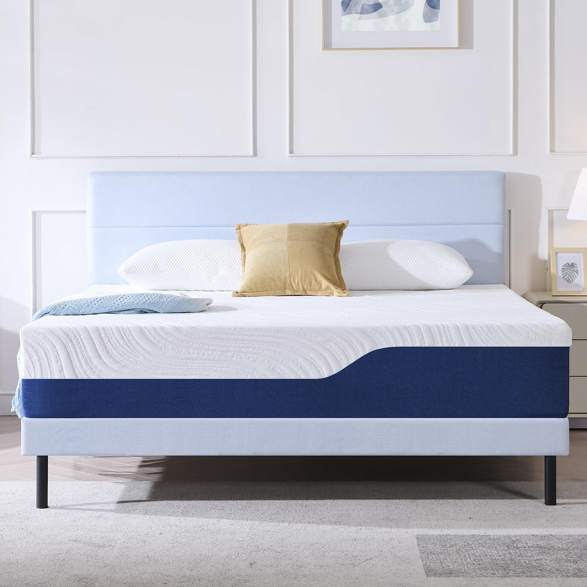 Hiimgo Double Mattress Medium Firm Memory Foam Mattress 135x190x20cm