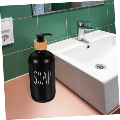 LABRIMP Glass Soap Dispenser with Pump Refillable Hand Soap Dispenser for Bathroom Kitchen Office Lotion Shampoo Dish Liquid Container 7.95 in