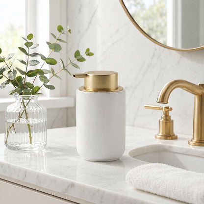 Foaming Soap Dispenser Ceramic - 400ml Foam Hand Soap Dispenser Liquid Dispenser Refillable Hand Lotion Pump Bottles Shampoo Conditioner with Pump