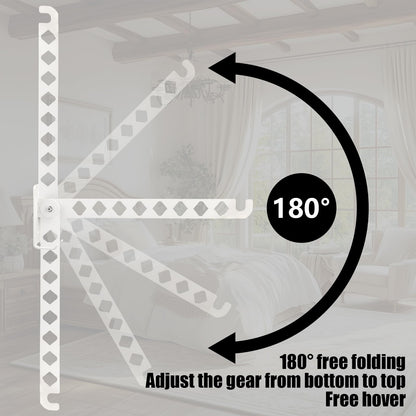 YUE QIN 2 Pack 35cm Wall Mounted Clothes Drying Rack 8 Holes 180°Rotation
