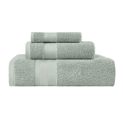 Superior Turkish Cotton 3-Piece Towel Set, Assorted Towels for Home, Bathroom Essentials, Bath, Hand, and Face Towel, Soft Plush Hotel Quality