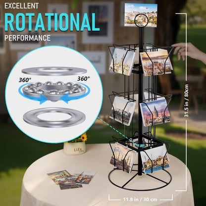 ANBOXIT Greeting Card Display Stand Rotating Rack Holder