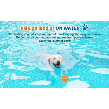 Petizer 3-Pack 6.5cm Squeaky Ball Toys for Dogs - Chew Spiky, Floatable Pool Toy, Toss Fetch for Puppy, Rubber TPR, Teeth Cleaning, Boredom Relief for Small and Medium Dogs