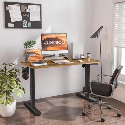 JUMMICO Electric Standing Desk 160x80 cm with Charging Port, Height Adjustable Computer Desk with Cable Tray,Ergonomic Sit Stand up Desk Rising Table