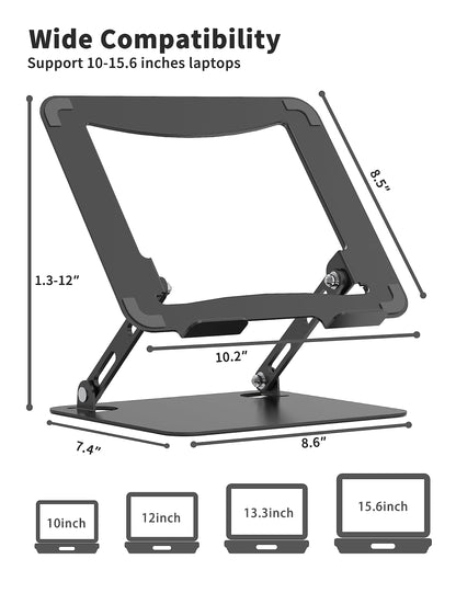 SOUNDANCE Adjustable Laptop Stand, Portable Laptop Riser, Ergonomic Design Computer Holder