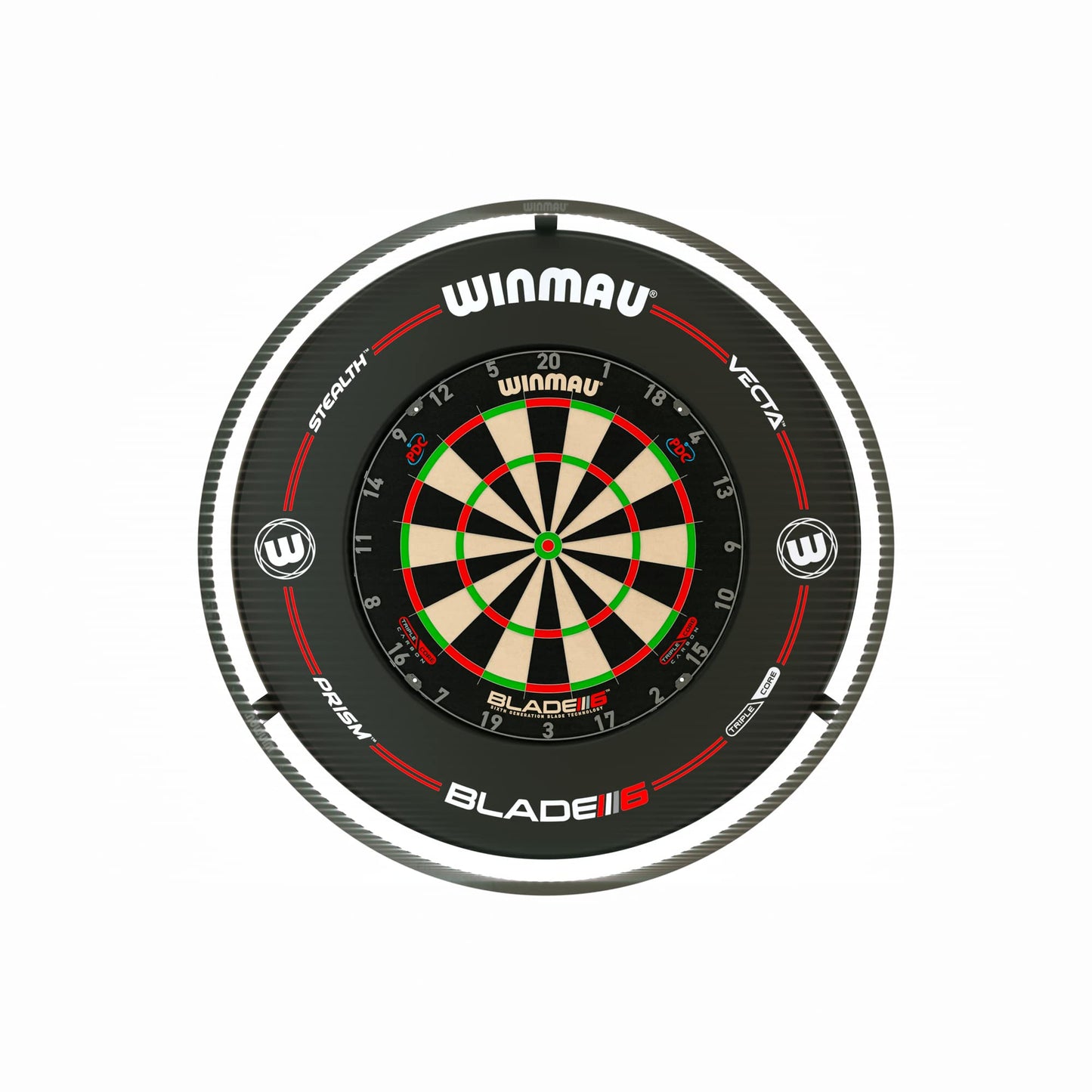 WINMAU Plasma Dartboard Light - Black 360 Degree Dart Board Light - Professional Darts Accessories