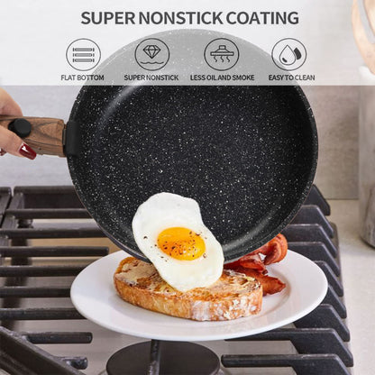 Kitchen Academy Non Stick Pots and Pans Set, Detachable Handle Induction Hob Pans Set,10 Piece Black Granite Cookware Set with Removable Handle