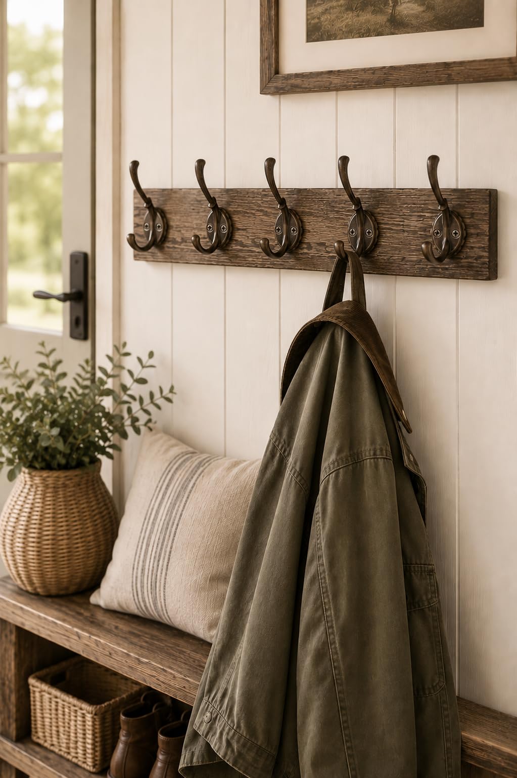 FUXXER® - Antique Coat Hooks, Double Hooks, Towel Hooks, Clothes Hooks, Iron Hooks, Wall Hooks, Brass Bronze Design, Vintage Country House Retro