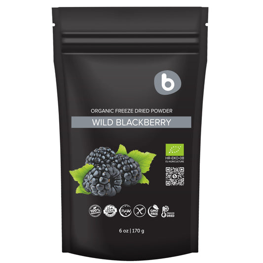 Organic Freeze Dried Wild BlackBerry Powder from Frozen Blackberries, Antioxidant Superfood, for Smoothies, Baking and Flavoring, Rich in Vitamin C,